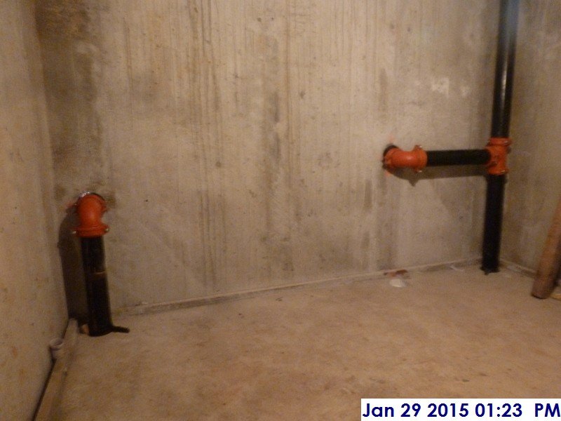 Installing Sprinkler Main Raiser at Stair -2 Facing East 2